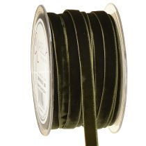 Product Decorative ribbons Velvet dark green 10mm 20m