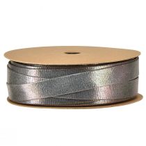 Product Decorative ribbon silver metallic look jewelry ribbon 15mm 15m