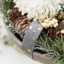 Product Velvet ribbon star ribbon grey gold jewelry ribbon W25mm L8m