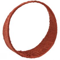 Product Decorative ring jute ring wide loop yellow ochre brown Ø30cm 3pcs
