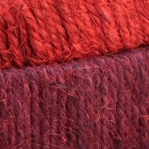 Product Decorative ring jute decoration loop red dark red 4cm Ø30cm 2pcs