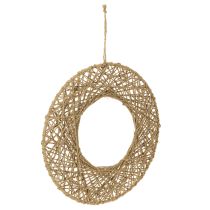 Product Decorative jute rings, natural hanging decoration, boho style, Ø38cm, 2 pieces, metal rings, wall decoration, window decoration