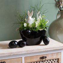 Product Decorative Bowl Black Oval Plant Boat 24x9.5cmx14.5cm