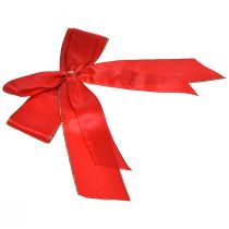 Product Red Fabric Christmas Bow with Gold Edging, 4 cm Wide, 15 × 21 cm, Pack of 2