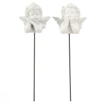 Product Decorative plug angel figures grave decoration white H5cm 6 pcs