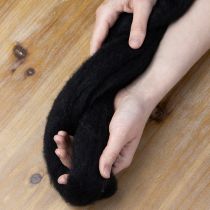Product Decorative wool, wool cord, felted wool for creative crafts and floristry, 2m, black