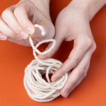 Product Wool cord white with gold thread 5m x 5mm with wire for decoration and crafting