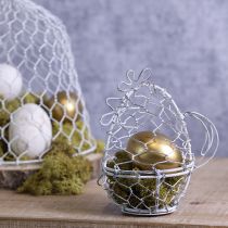 Product Wire basket in the shape of a chicken for Easter eggs. Charming addition to Easter decorations. 14cm