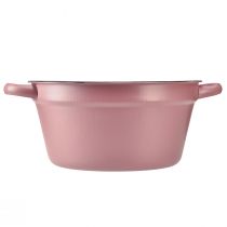 Product Bucket with handles metal planter pink Ø22.5cm H10.5cm