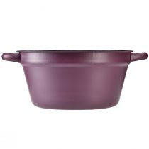 Product Bucket with handles plant tub metal purple Ø22.5cm H10.5cm