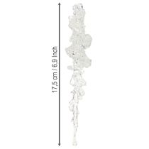 Product Icicle Christmas tree ornaments with glitter, winter decoration, 17.5cm, 4 pieces