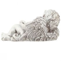 Product Angel lying decorative figure grave decoration grey polyresin 22cm