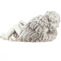 Product Angel lying grave decoration polyresin grey white 31×16cm