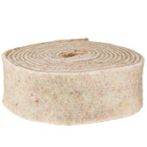 Product Felt ribbon wool ribbon decorative fabric brown-red beige wool felt 7.5cm 5m