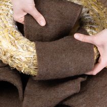 Product Brown wool felt ribbon, 15cm x 5m, for decoration and crafting