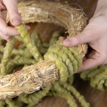 Product Fluffy Mirabell felt cord, wool, green, 25m decorative ribbon for floristry, decoration, crafts, DIY