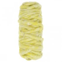 Product Felt cord with wire cord wool yellow pastel 20m
