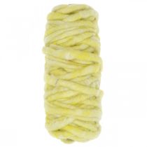 Felt cord with wire cord wool yellow pastel 20m