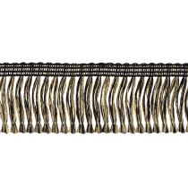 Product Black and gold fringed trim 4cm x 25m - Ideal for wreath decoration, mourning ribbon &amp; vintage accessories