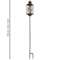 Product Garden lantern metal decoration rust look 12cmx12cmx135cm