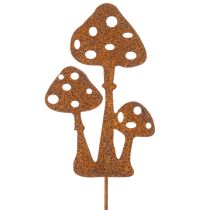 Product Garden stake, weathered steel, fly agaric decorative stake, 15cm, 6 pieces