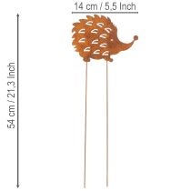 Product Garden stake hedgehog rust patina decorative garden stake 20cm