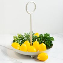 Product Decorative metal bowl with handle for modern living room design and table decoration 31cm