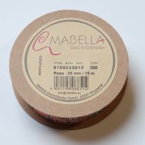 Product Gift ribbon with floral pattern for playful gifts and crafts, 2.5cm wide, 15m long