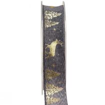 Product Gift Ribbon Lavender Gold Christmas Deer 25mm 15m
