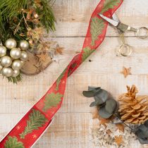 Product Festive Ribbon with Christmas Tree and Stars Design 40mm x 15m