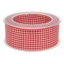 Product Gift ribbon with selvage 40mm 20m red checked