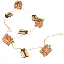 Product Garland Christmas Gifts and Stars Red Natural Green 100cm 2pcs