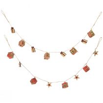 Product Garland Christmas Gifts and Stars Red Natural Green 100cm 2pcs