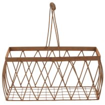 Product Wire basket, metal, rust look, 28x13.5x14cm, 2 pieces