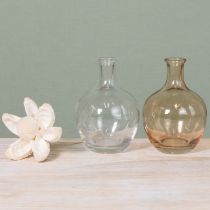 Product Glass bottle mini vase amber and clear Ø7.5cm H11cm 4pcs
