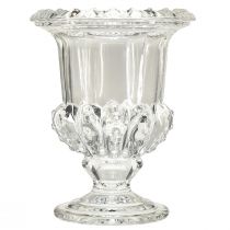 Product Vintage glass vase in goblet design – Clear, 16x20 cm – Elegant table decoration