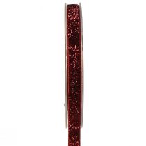 Product Glitter ribbon Christmas ribbon dark red W10mm L10m