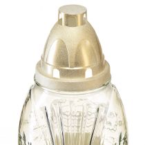 Product Grave light glass vase retro grave lantern clear white gold Ø11cm H26.5cm