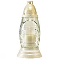 Product Grave light glass vase retro grave lantern clear white gold Ø11cm H26.5cm