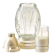 Product Grave light glass vase retro grave lantern clear white gold Ø11cm H26.5cm
