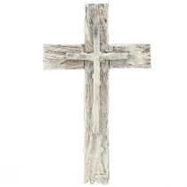 Product Grave decoration cross rustic grey white polyresin 12×7cm 6 pcs