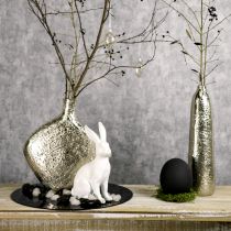 Product Sitting Rabbit Decoration Rabbit Easter Decoration White Artificial Stone H22cm