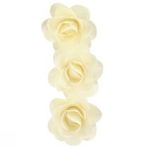 Product Wooden Decoration Roses Cream Artificial Roses Wooden Roses Ø10cm 12 pcs