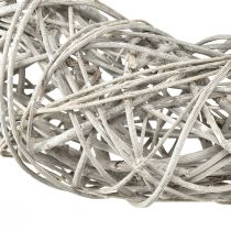 Product Wooden wreath decorative wreath rattan natural white Ø30cm H9.5cm