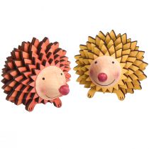 Product Hedgehog decoration wooden figure autumn orange yellow 8×7×6cm 4pcs