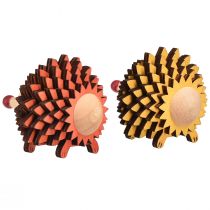 Product Hedgehog decoration wooden figure autumn orange yellow 8×7×6cm 4 pieces