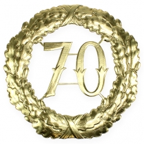 Anniversary number 70 in gold Ø40cm
