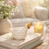 Product Ceramic duck decorative figure for the perfect eye-catcher in the living room, 13cm, 2 pieces