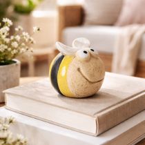 Product Ceramic bee figurine for detailed accents on windowsills or in living areas, 7cm, 3 pieces