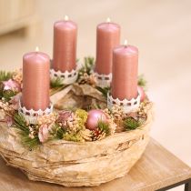 Product Candle holder white antique Ø7cm H12cm 4pcs
